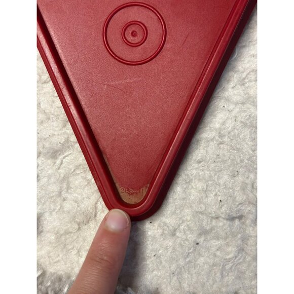 VTG 1980s Tupperware Pie Slice Wedge Container Lid | Red Triangle Cover, 6" - Picture 3 of 5